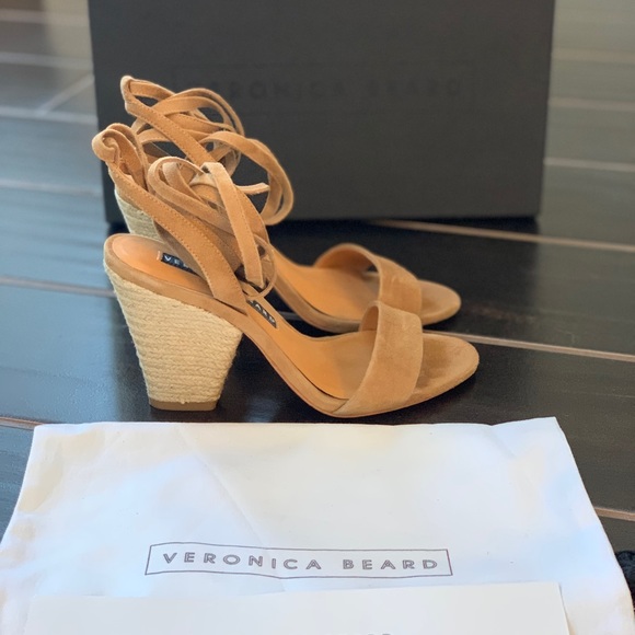 COPY - Veronica Beard Remy Kid Suede espadrilles, in maple color, size 35 - Picture 4 of 4